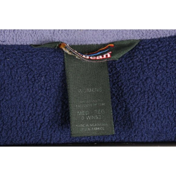 LL Bean Blue 100% Polyester Fleece Zip Up Vest Size M - Picture 8 of 9